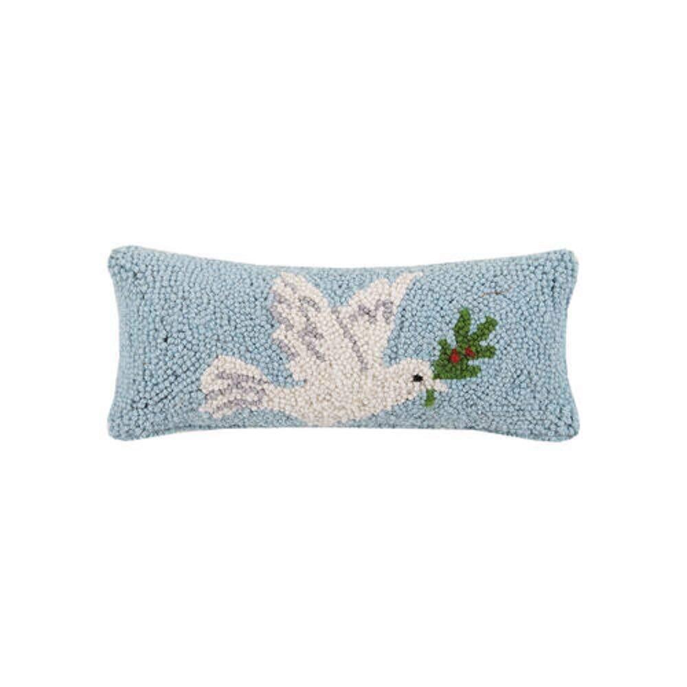 1067 31TG842C05OB Holiday Dove Hook Pillow, Blown-in Filled, 12-inch